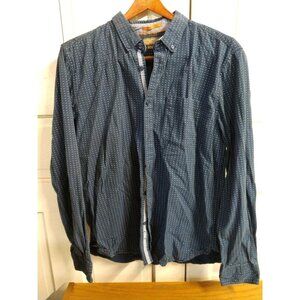 Denim & Flower Mens Navy Blue Polka Dot Button-Up Shirt XL Cotton Long Sleeve